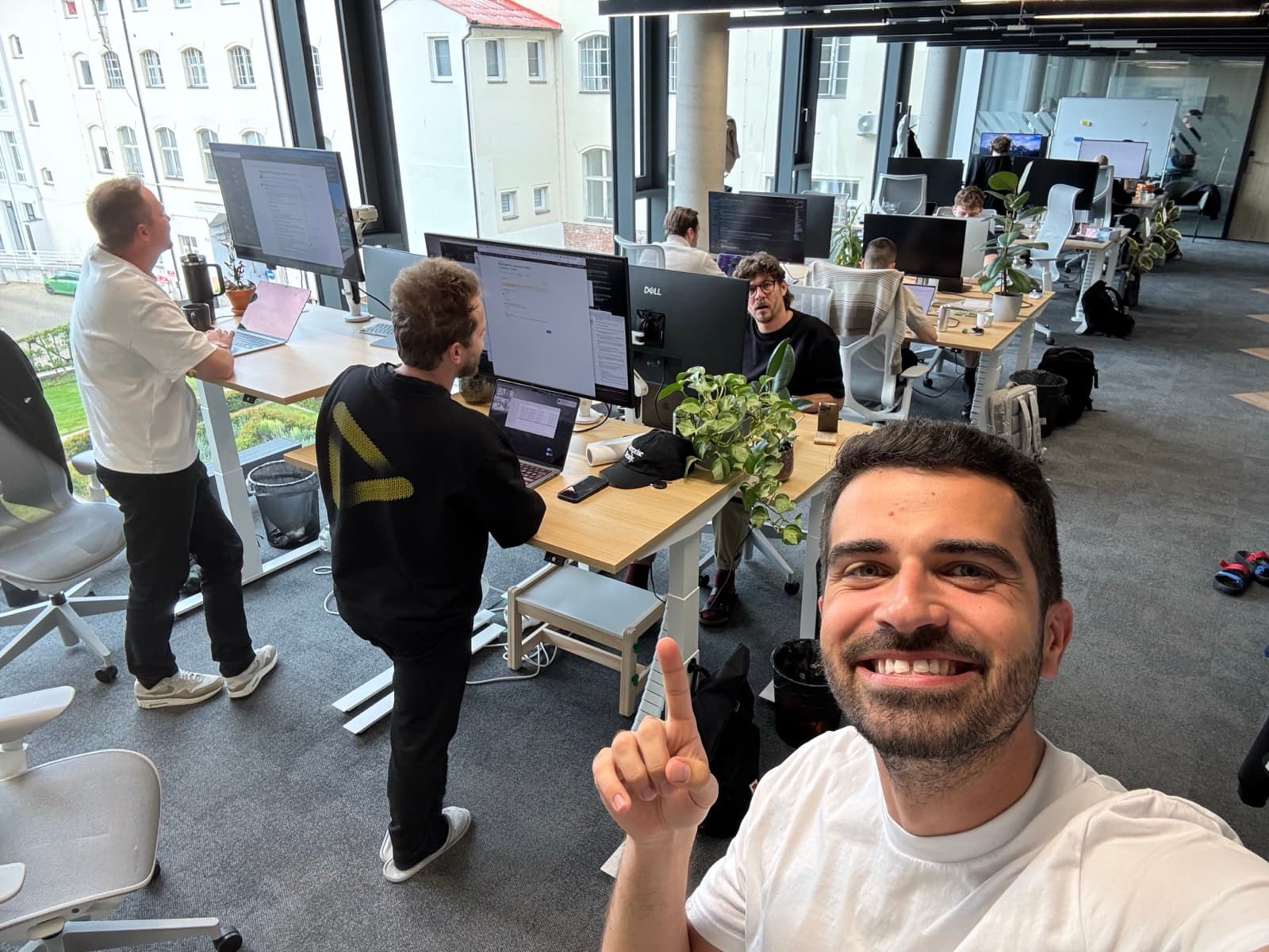 The Duvo team at work in the open-plan Prague office